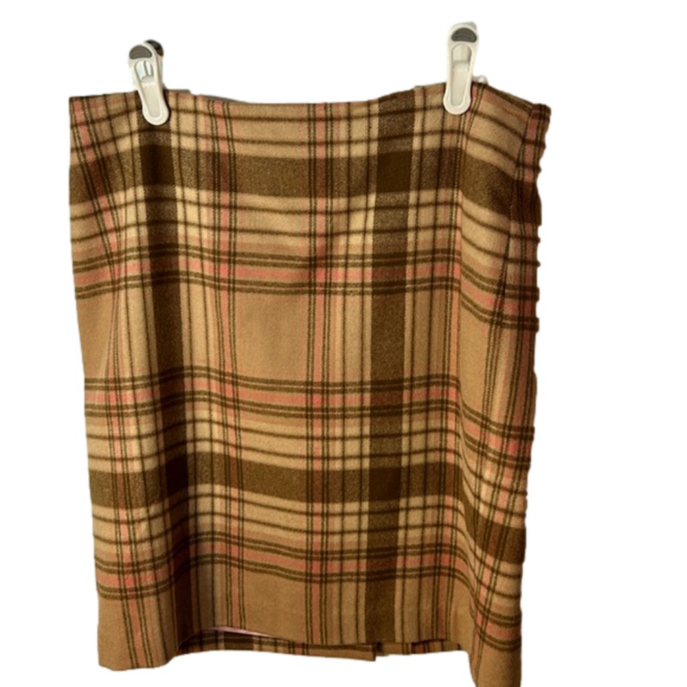Talbots wool blend plaid mini skirt size 10 - Picture 2 of 7